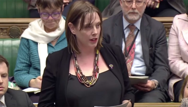 Jess Phillips MP reads the names of women killed by men in the House of Commons