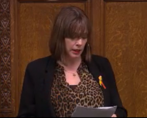 Jess Phillips 5 March 2020 reads the names of women killed by men in the last year in the House of Commons